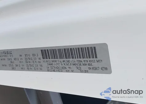 2020 Ram Promaster 1500 Low Roof 118 Wb z USA, uszkodzony, nr VIN 3C6TRVNG9LE100204